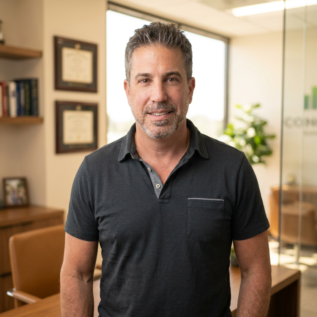 Gregory D meeting with a client